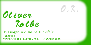 oliver kolbe business card